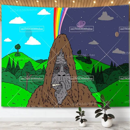 Cartoon Print Wall Tapestry - Polyester, 6 Sizes, 14 Designs