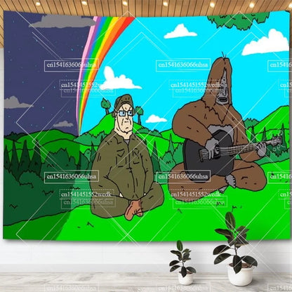 Cartoon Print Wall Tapestry - Polyester, 6 Sizes, 14 Designs