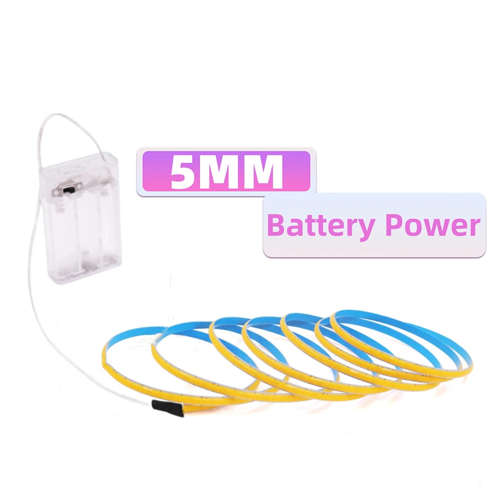 COB LED Strip Light with Motion Sensor - 5V, 320 LEDs/m, 3 Widths, 6 Lengths