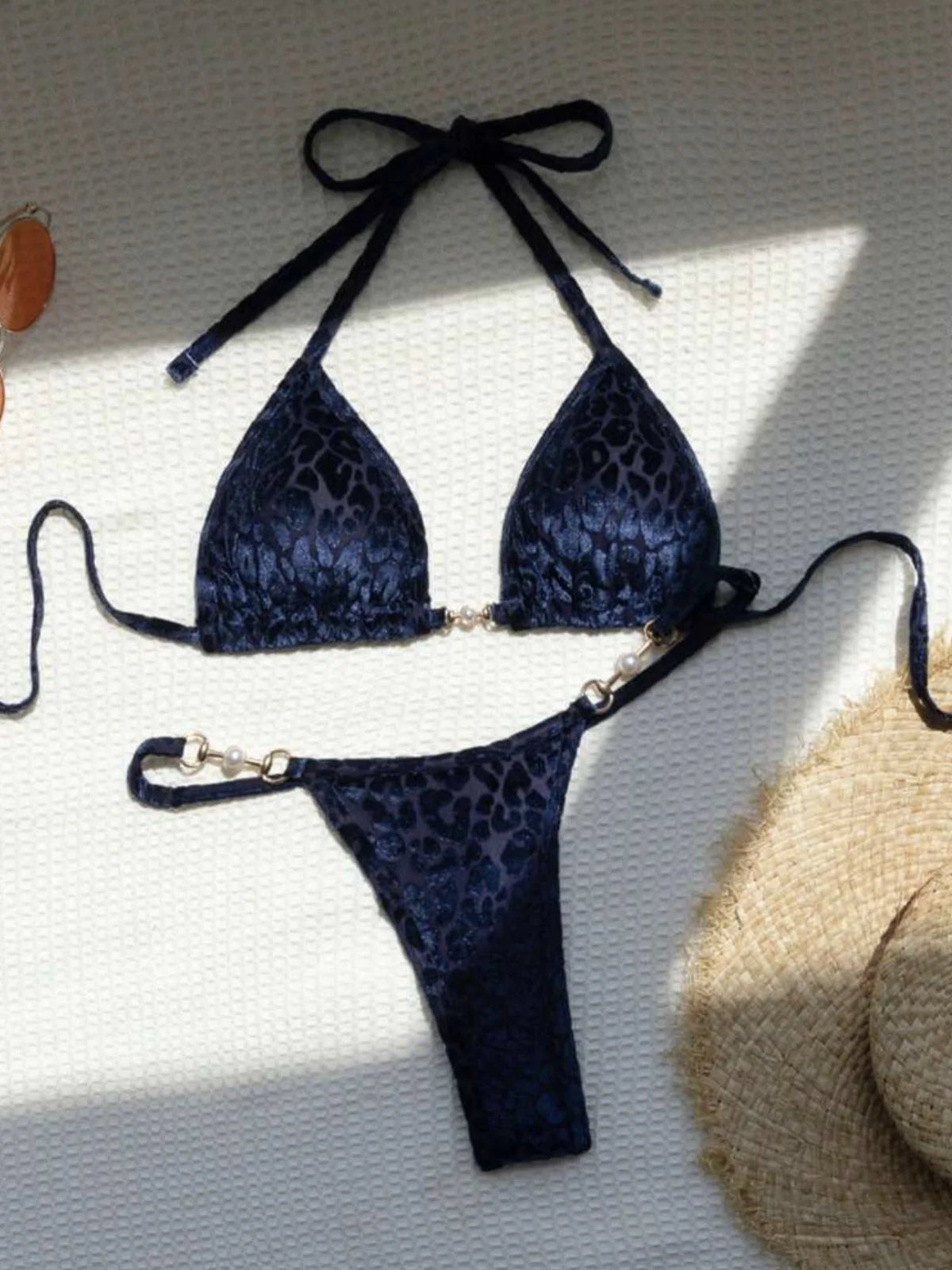 Women's Micro Bikini Set with Pearl Detail