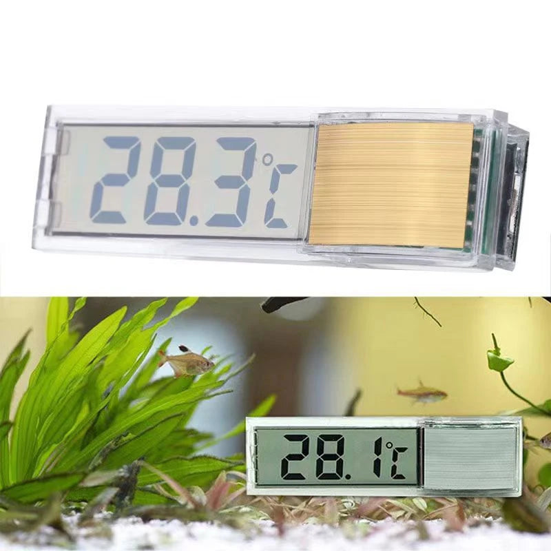 1pc Aquarium Thermometer 3D Digital LED Electronic Fish Tank Temperature Fish Turtle Temp Meter Aquarium Decoration
