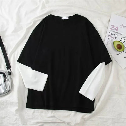Y2K Two-Piece Long Sleeve T-Shirt - Loose Fit, 2 Colors (XS-XXXL)