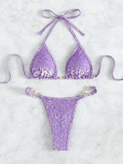 Women's Micro Bikini Set with Pearl Detail
