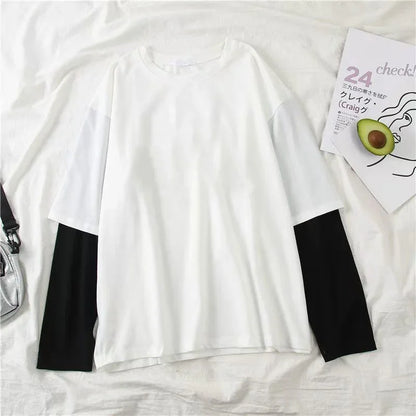 Y2K Two-Piece Long Sleeve T-Shirt - Loose Fit, 2 Colors (XS-XXXL)