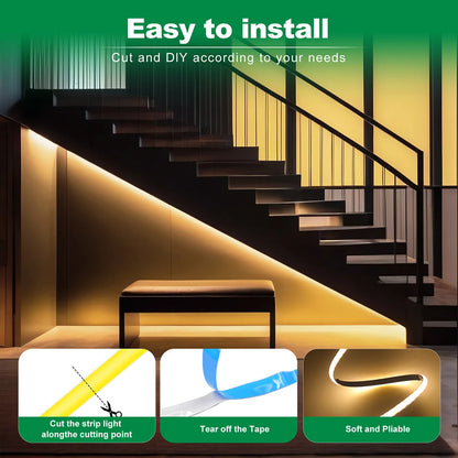 COB LED Strip Light with Motion Sensor - 5V, 320 LEDs/m, 3 Widths, 6 Lengths