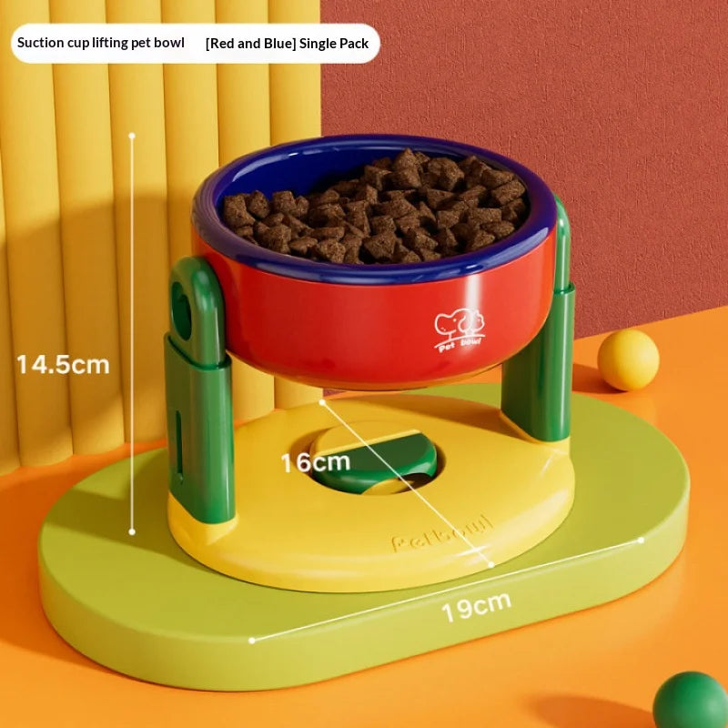Height-Adjustable Anti-Tip Pet Bowl for Cats & Dogs