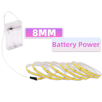 COB LED Strip Light with Motion Sensor - 5V, 320 LEDs/m, 3 Widths, 6 Lengths