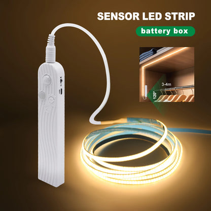 COB LED Strip Light with Motion Sensor - 5V, 320 LEDs/m, 3 Widths, 6 Lengths