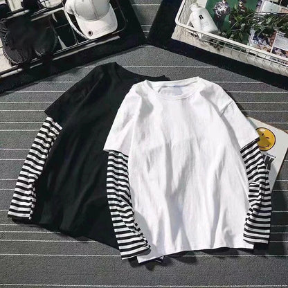 Y2K Two-Piece Long Sleeve T-Shirt - Loose Fit, 2 Colors (XS-XXXL)