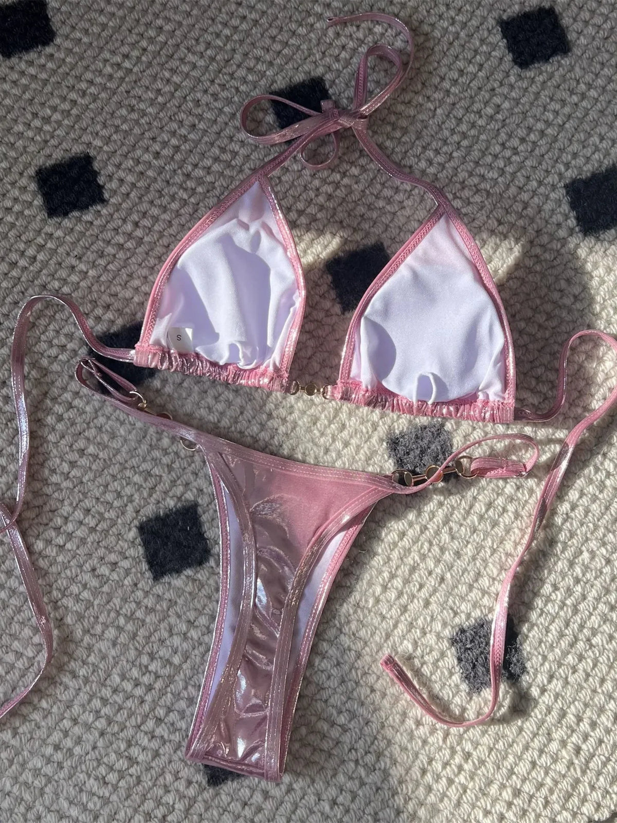 Women's Micro Bikini Set with Pearl Detail