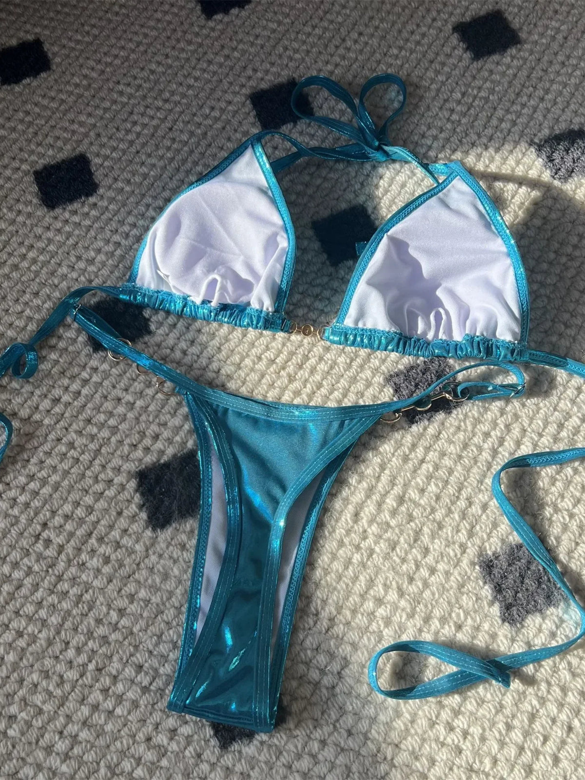 Women's Micro Bikini Set with Pearl Detail