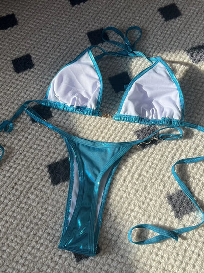 Women's Micro Bikini Set with Pearl Detail