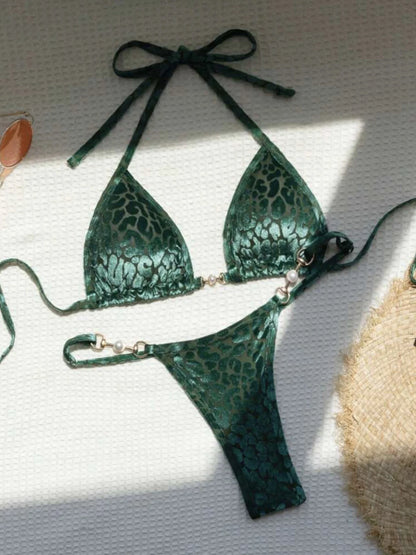 Women's Micro Bikini Set with Pearl Detail