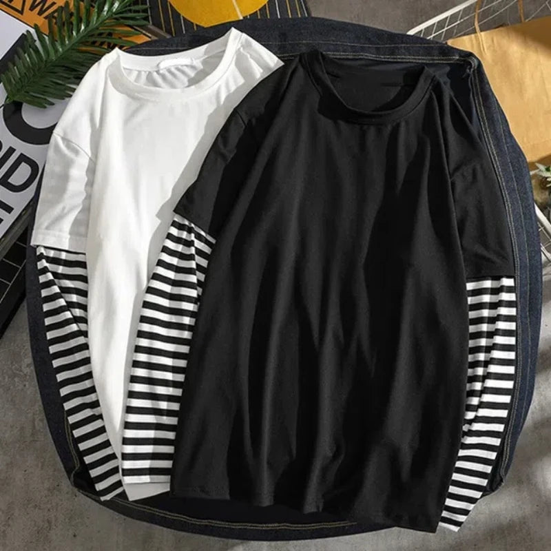 Y2K Two-Piece Long Sleeve T-Shirt - Loose Fit, 2 Colors (XS-XXXL)