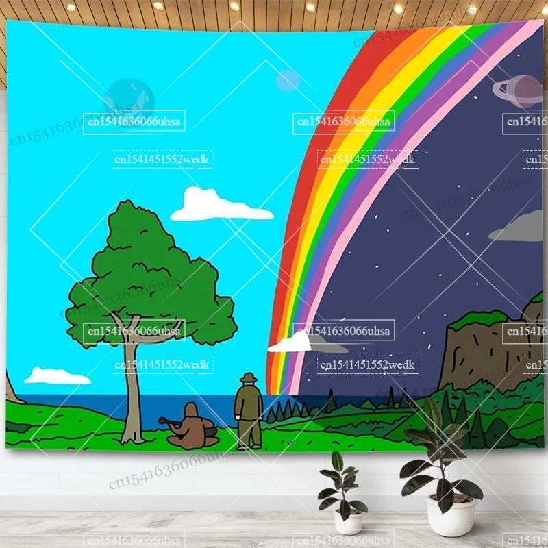 Cartoon Print Wall Tapestry - Polyester, 6 Sizes, 14 Designs