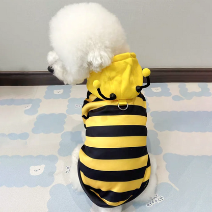 Pet Bee Halloween Costume Hoodie - Cats and Small Dogs, Yellow, XS-XL